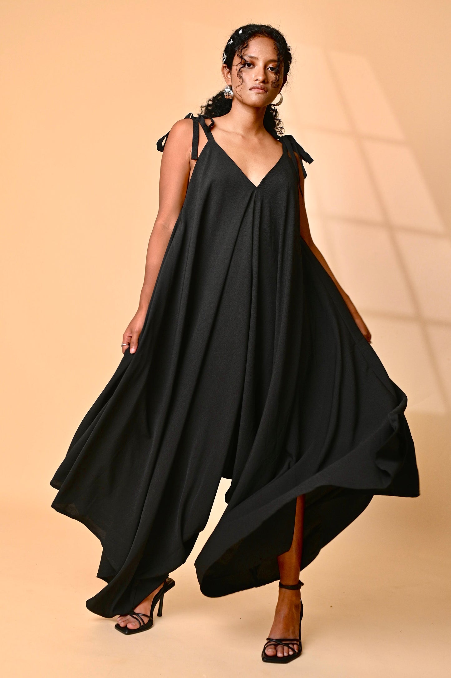 Onyx black flowy jumpsuit