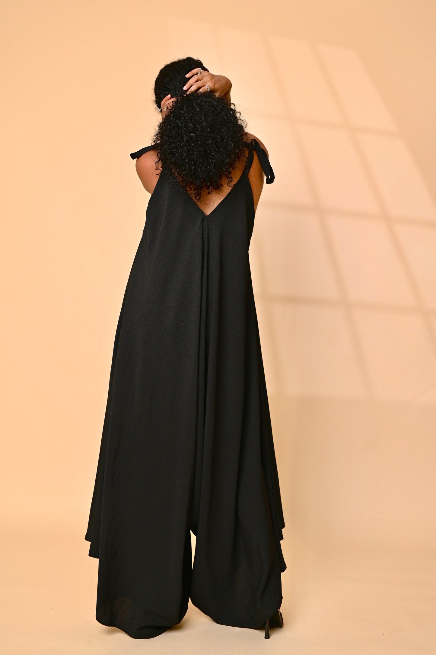 Onyx black flowy jumpsuit