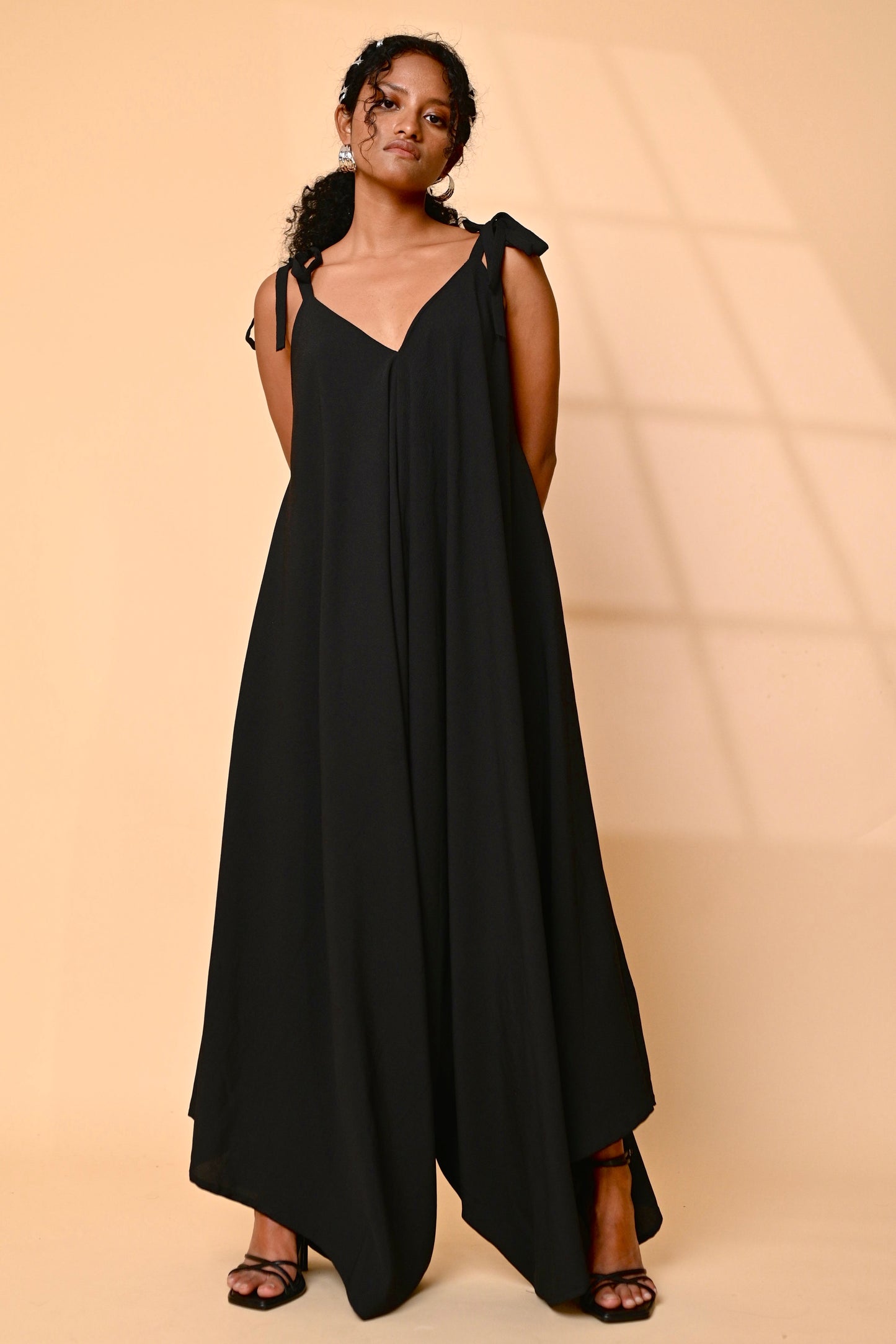 Onyx black flowy jumpsuit